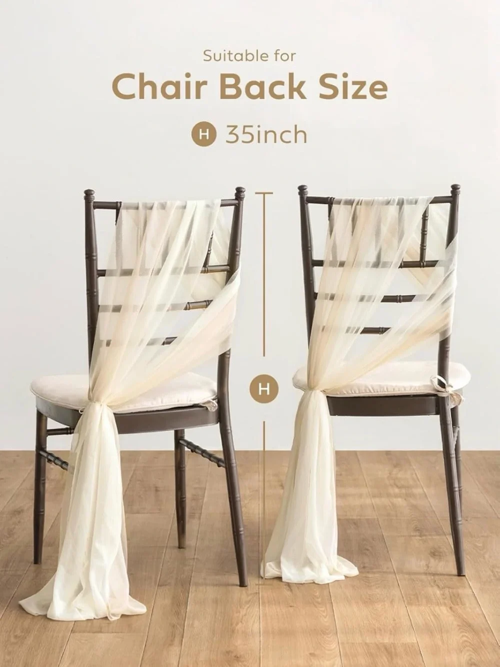 Wedding event White and beige chair decor sashes- never used